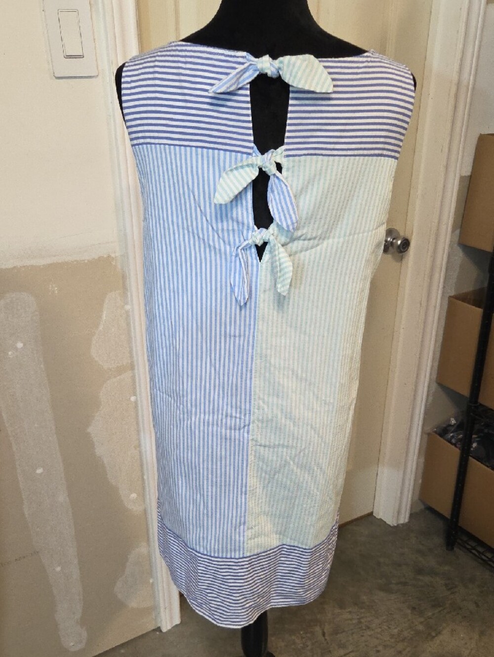 Vineyard Vines 146 Kentuky Derby Sleeveless Striped Midi Dress Cotton Colorblock - Picture 5 of 13